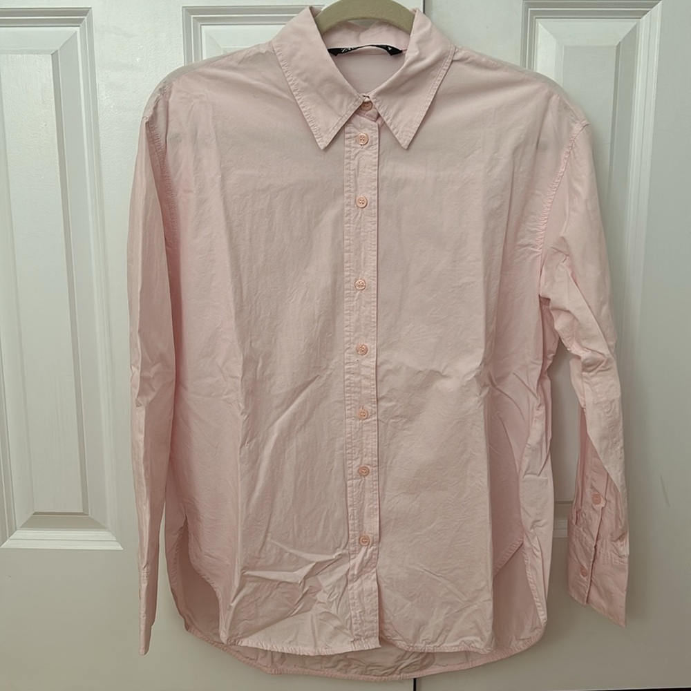 Zara Light Pink Button-Down Shirt